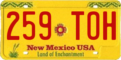 NM license plate 259TOH