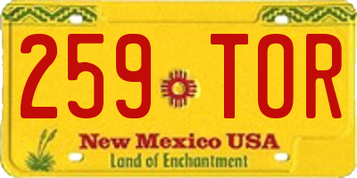 NM license plate 259TOR