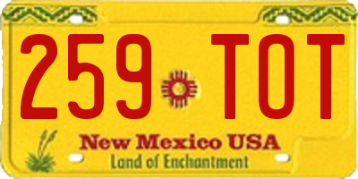 NM license plate 259TOT