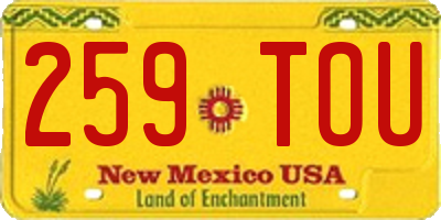 NM license plate 259TOU