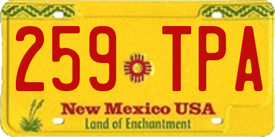 NM license plate 259TPA