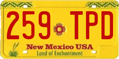 NM license plate 259TPD