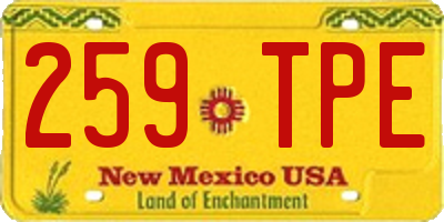 NM license plate 259TPE