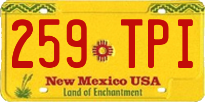 NM license plate 259TPI