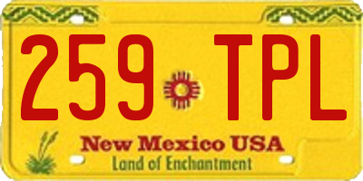 NM license plate 259TPL