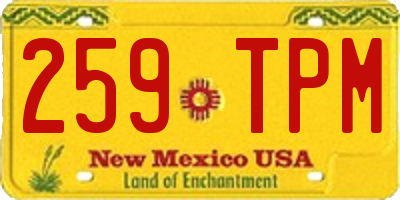NM license plate 259TPM