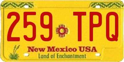 NM license plate 259TPQ
