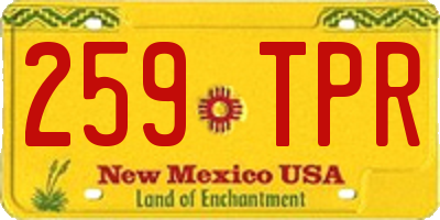 NM license plate 259TPR