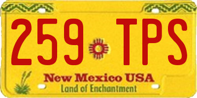 NM license plate 259TPS
