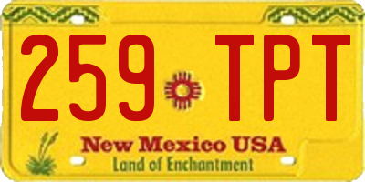 NM license plate 259TPT