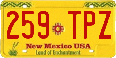 NM license plate 259TPZ