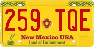 NM license plate 259TQE