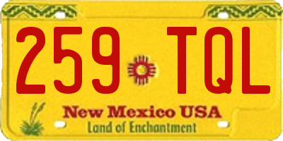 NM license plate 259TQL