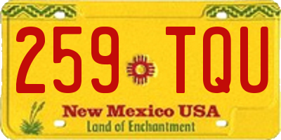 NM license plate 259TQU