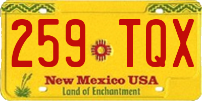 NM license plate 259TQX
