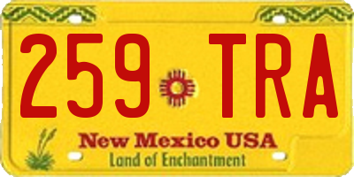 NM license plate 259TRA