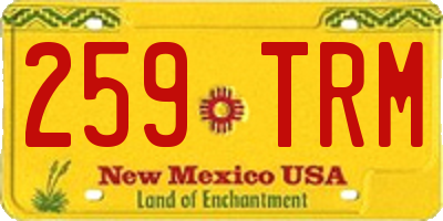 NM license plate 259TRM