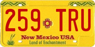 NM license plate 259TRU