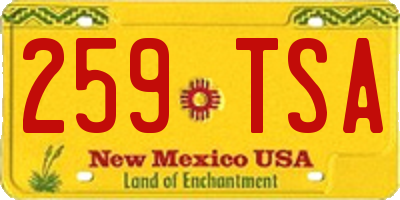 NM license plate 259TSA