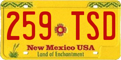 NM license plate 259TSD