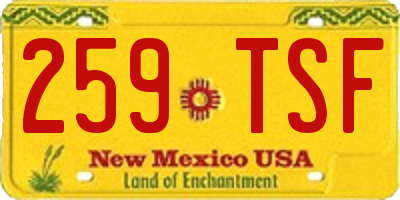 NM license plate 259TSF