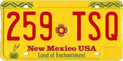 NM license plate 259TSQ