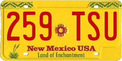 NM license plate 259TSU