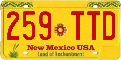 NM license plate 259TTD