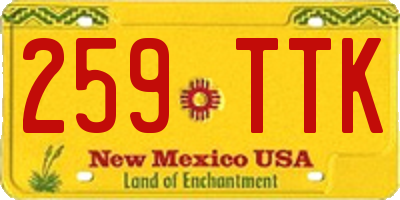 NM license plate 259TTK