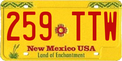 NM license plate 259TTW