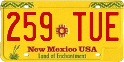 NM license plate 259TUE