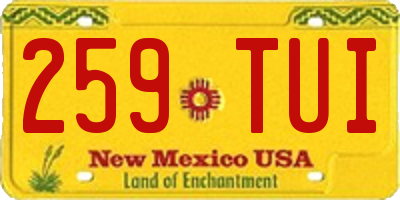 NM license plate 259TUI