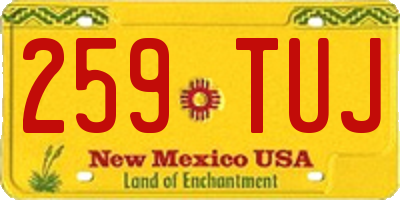 NM license plate 259TUJ