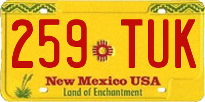 NM license plate 259TUK