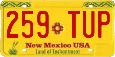 NM license plate 259TUP
