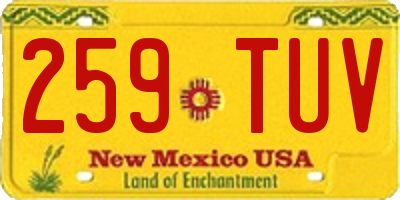 NM license plate 259TUV