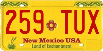 NM license plate 259TUX