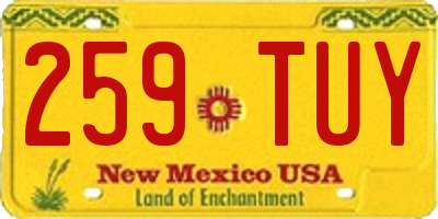 NM license plate 259TUY