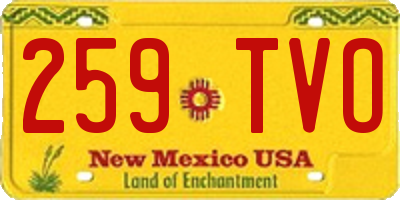 NM license plate 259TVO