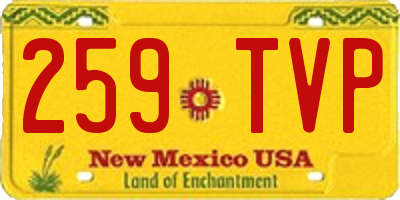 NM license plate 259TVP