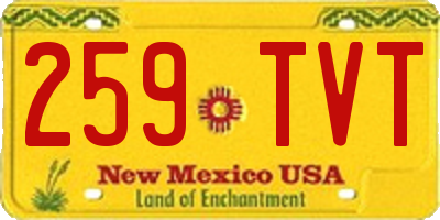 NM license plate 259TVT