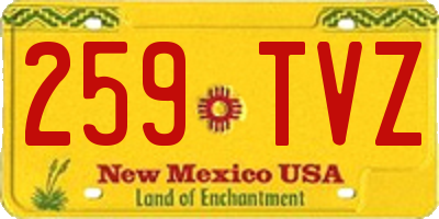 NM license plate 259TVZ