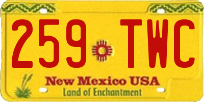 NM license plate 259TWC