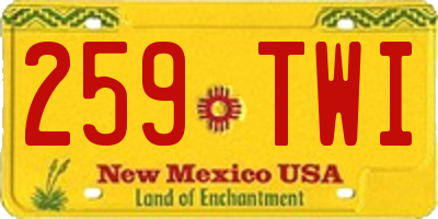 NM license plate 259TWI