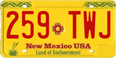 NM license plate 259TWJ