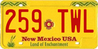 NM license plate 259TWL