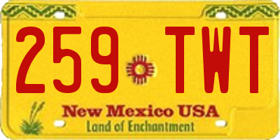 NM license plate 259TWT