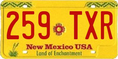 NM license plate 259TXR
