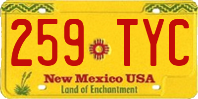 NM license plate 259TYC