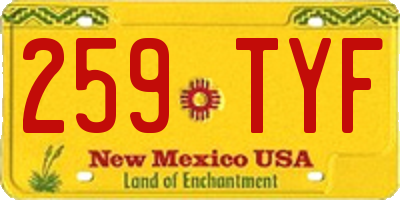 NM license plate 259TYF